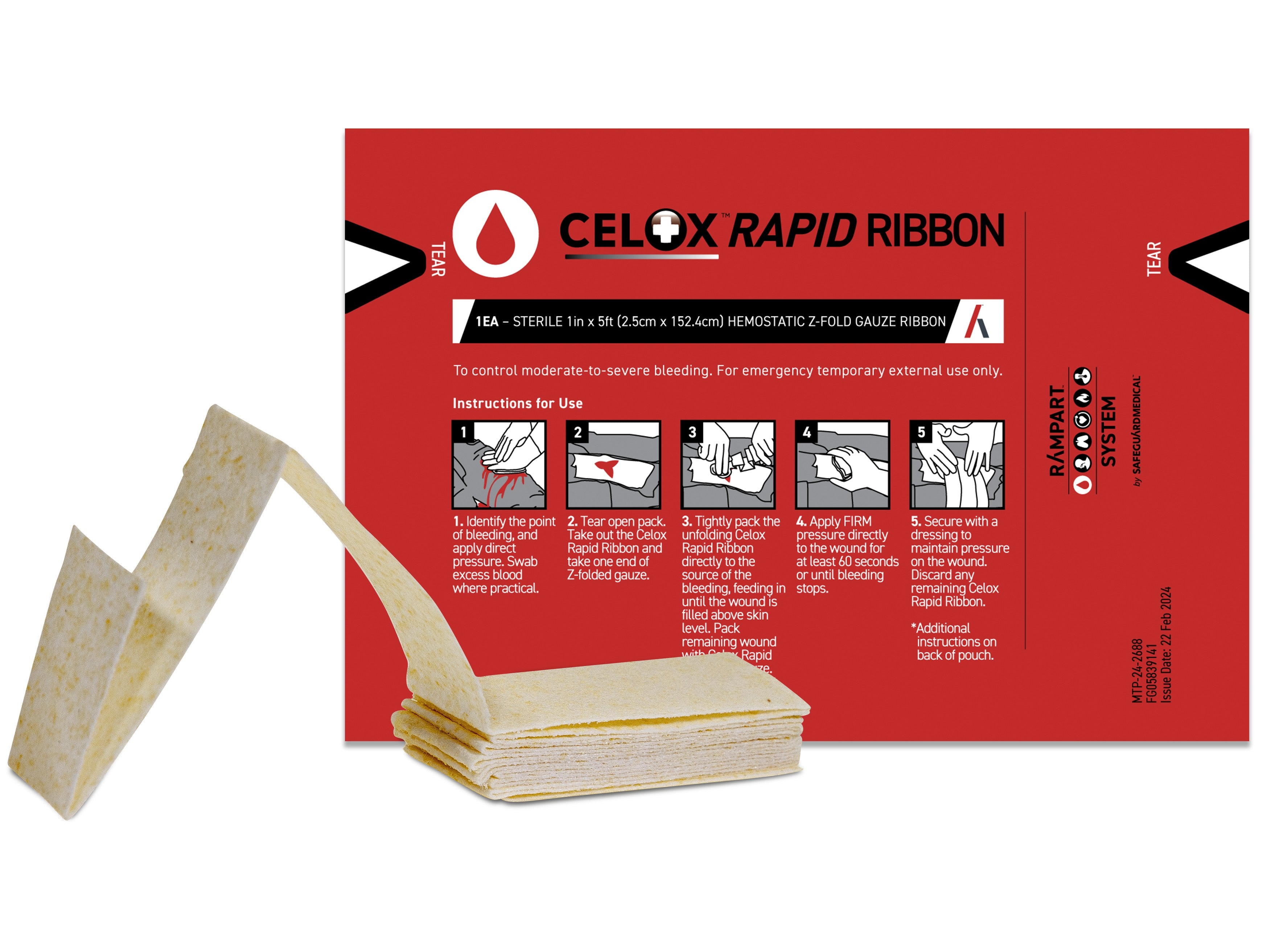CELOX Rapid Ribbon Hemostatic Gauze