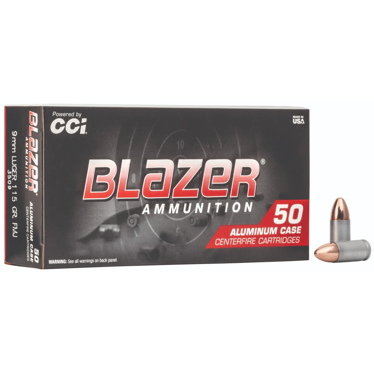 CCI 9MM 115GR BLAZER FMJ 50RD