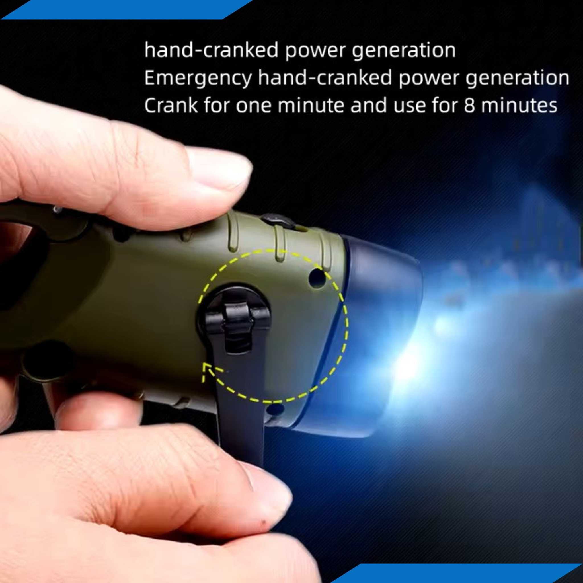 Hand Crank Solar Powered Flashlight