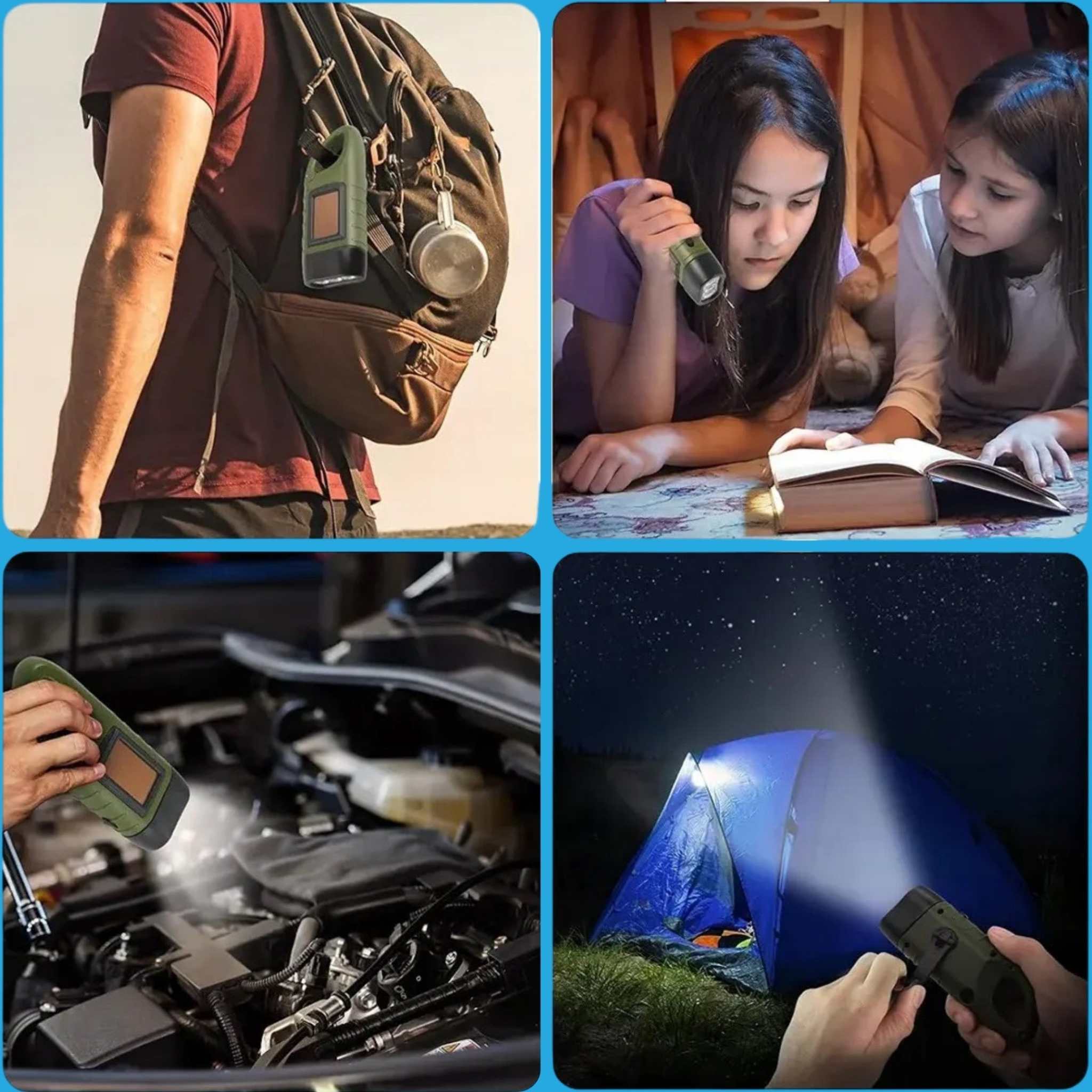Hand Crank Solar Powered Flashlight