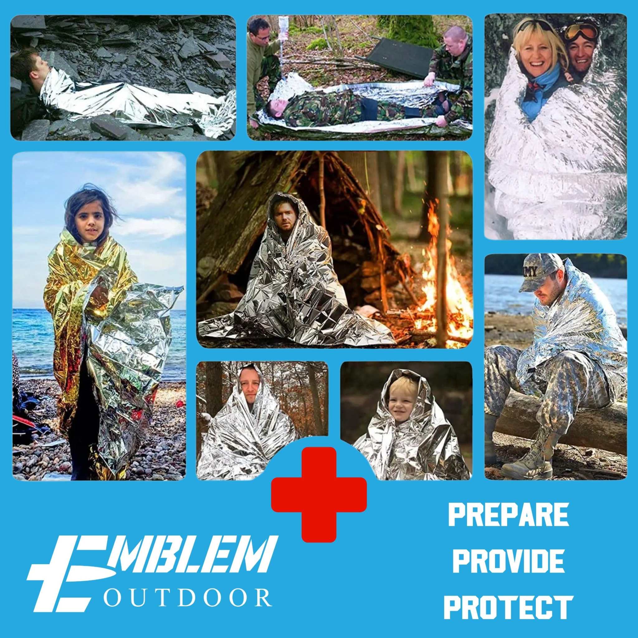 Emergency Survival KitEmergency Survival Kit | 244 Pieces | MOLLE system tactical bag | FirsBe ready for any emergency with the Emblem Outdoor First Aid Kit, designed by Marine Corps veterans and a U.S. physician. This compact yet robust kit includes essentEmergency Gear