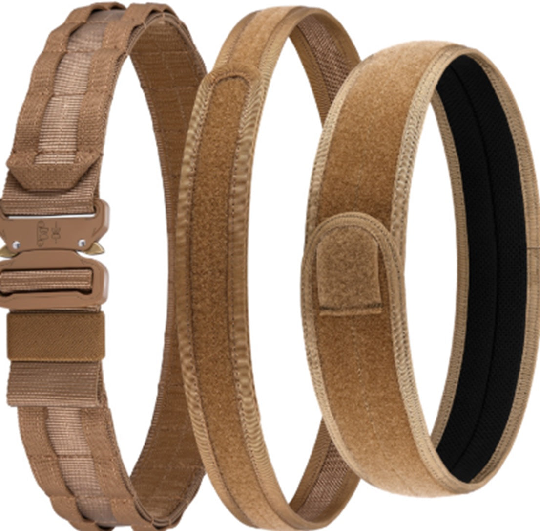 Adjustable Nylon Tactical Battle Belt with Quick Release Buckle Tan