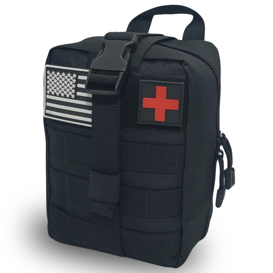 Black MOLLE survival first aid bag