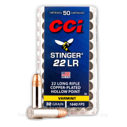 22 LR - 32 gr CPHP - CCI Stinger - 50 Rounds