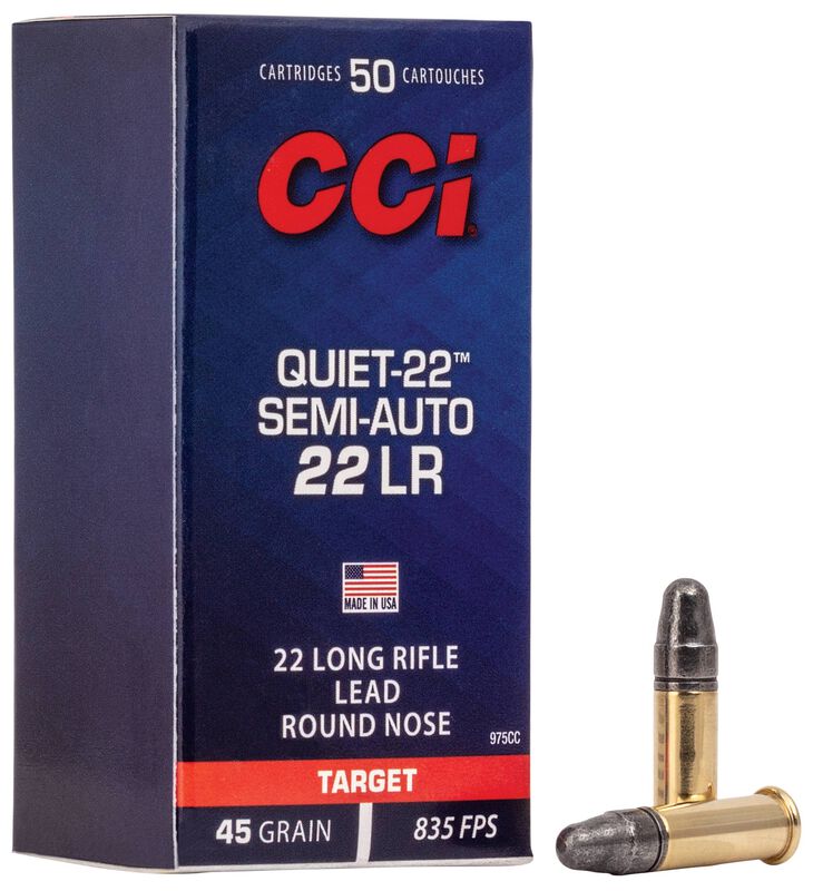 Quiet-22 Semi-Auto, 22 LR, 45 Grain, Soft Point, 835 fps