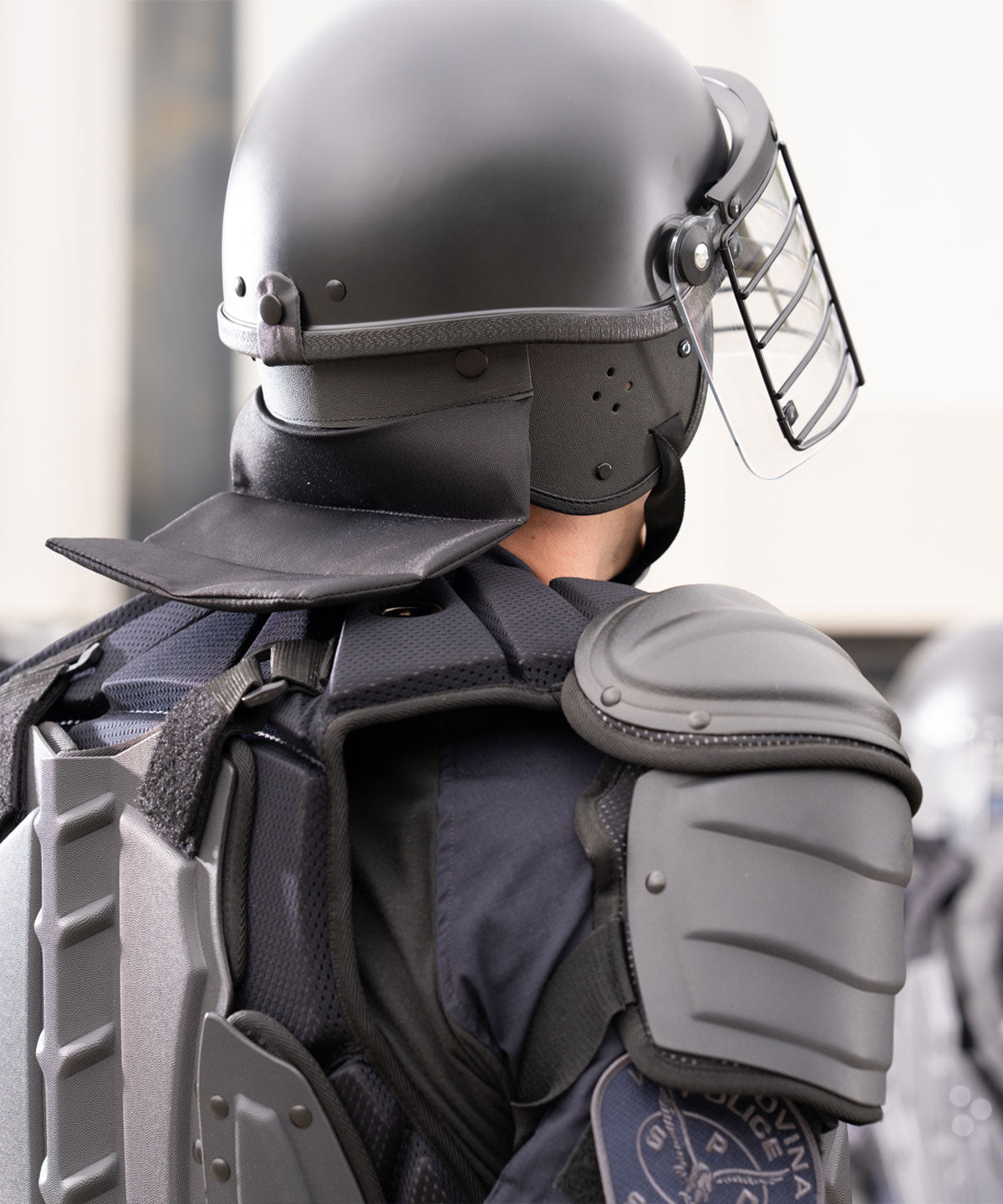 Riot Control Helmet with Steel Grid