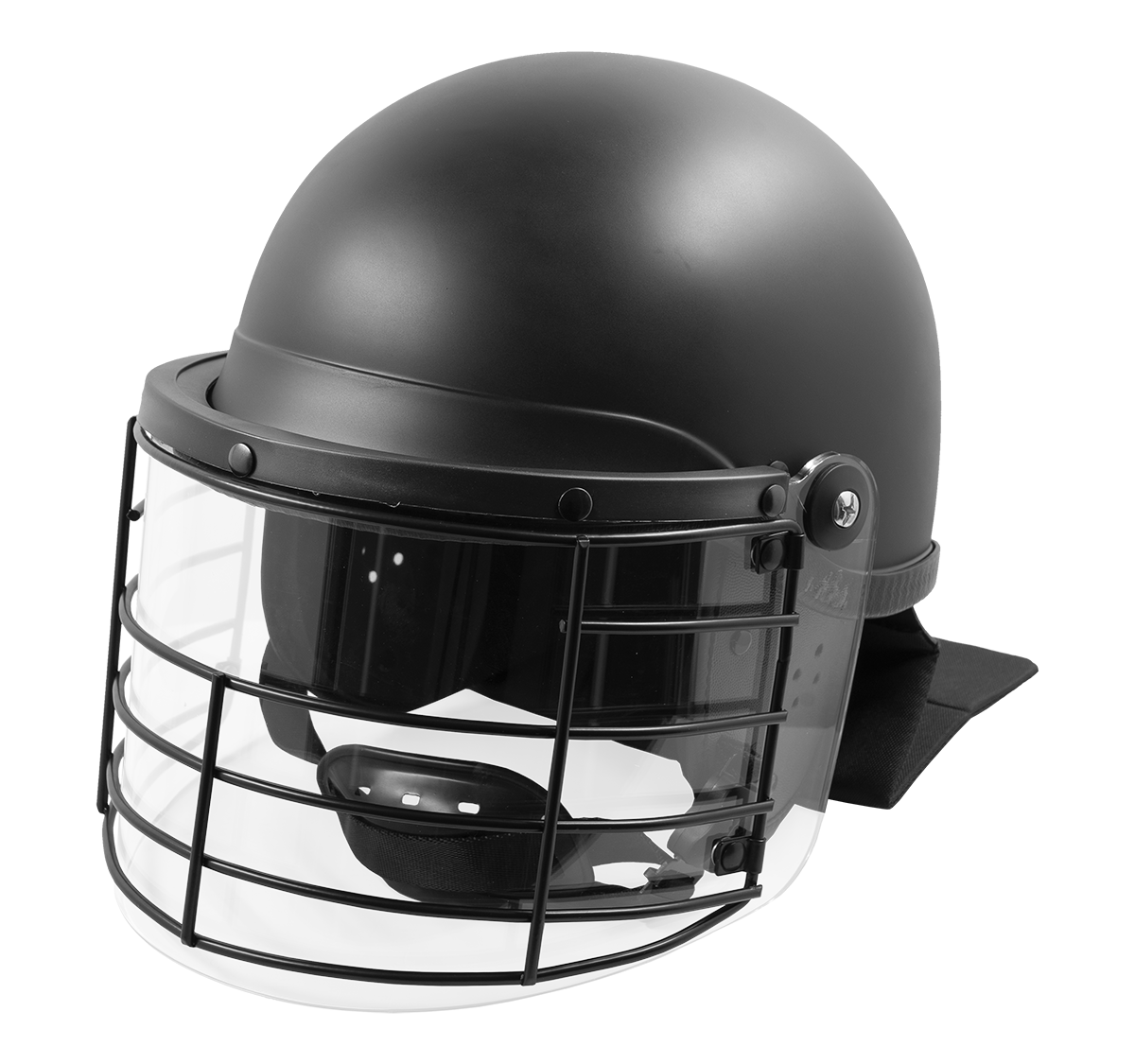 Riot Control Helmet with Steel Grid
