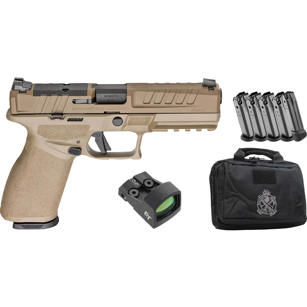 SPRINGFIELD ECHELON FDE 9MM 4.5" 17/20-RD GEAR UP BUNDLE