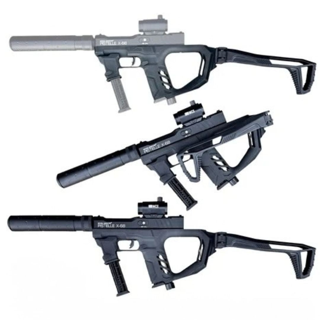 PDW Personal Defense Weapon Pistelle X-68 Carbine Body + Folding Buttstock + Magazine Holder
