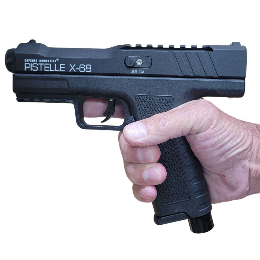 Pistelle X-68 Defense PistolPistelle X-68 Defense Pistol - GEN 2Upgraded Seals &amp; Components (Extra Seal &amp; Lube Included)!
 
The GEN2 Pistelle X-68 features upgraded seals for enhanced reliability and durability. This secoNon Lethal Protection