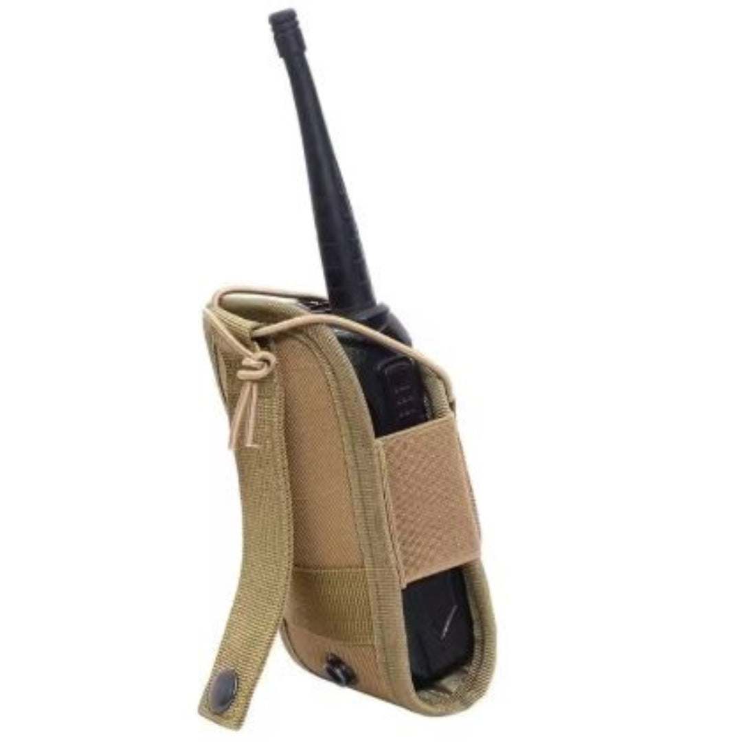 Universal Radio HolsterUniversal Radio Holster. MOLLE Tactical Radio Holder for Duty Belt.Made of 1000D high-quality waterproof nylon material. Strong, durable, wear-resistant and tear-resistant. 

Designed with Molle system, can be attached to backpack, Range Gear