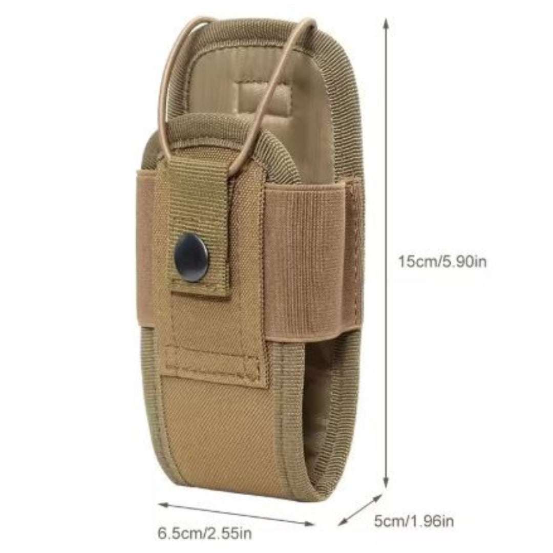 Universal Radio HolsterUniversal Radio Holster. MOLLE Tactical Radio Holder for Duty Belt.Made of 1000D high-quality waterproof nylon material. Strong, durable, wear-resistant and tear-resistant. 

Designed with Molle system, can be attached to backpack, Range Gear