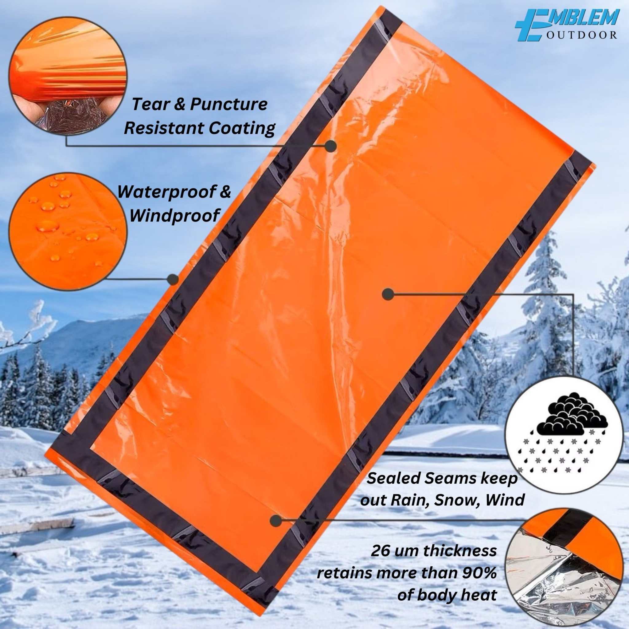 Emergency Sleeping BagEmergency Sleeping Bag / Bivy Sack. Cold Weather Survival GearPrepare for unexpected situations with our premium emergency survival bivy sack, an essential addition to your survival gear and supplies. This lightweight and compaEmergency Gear